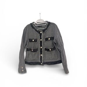 Gorgeous Gracia Stylish Black and Gray Women's Jacket from Bloomingdale’s